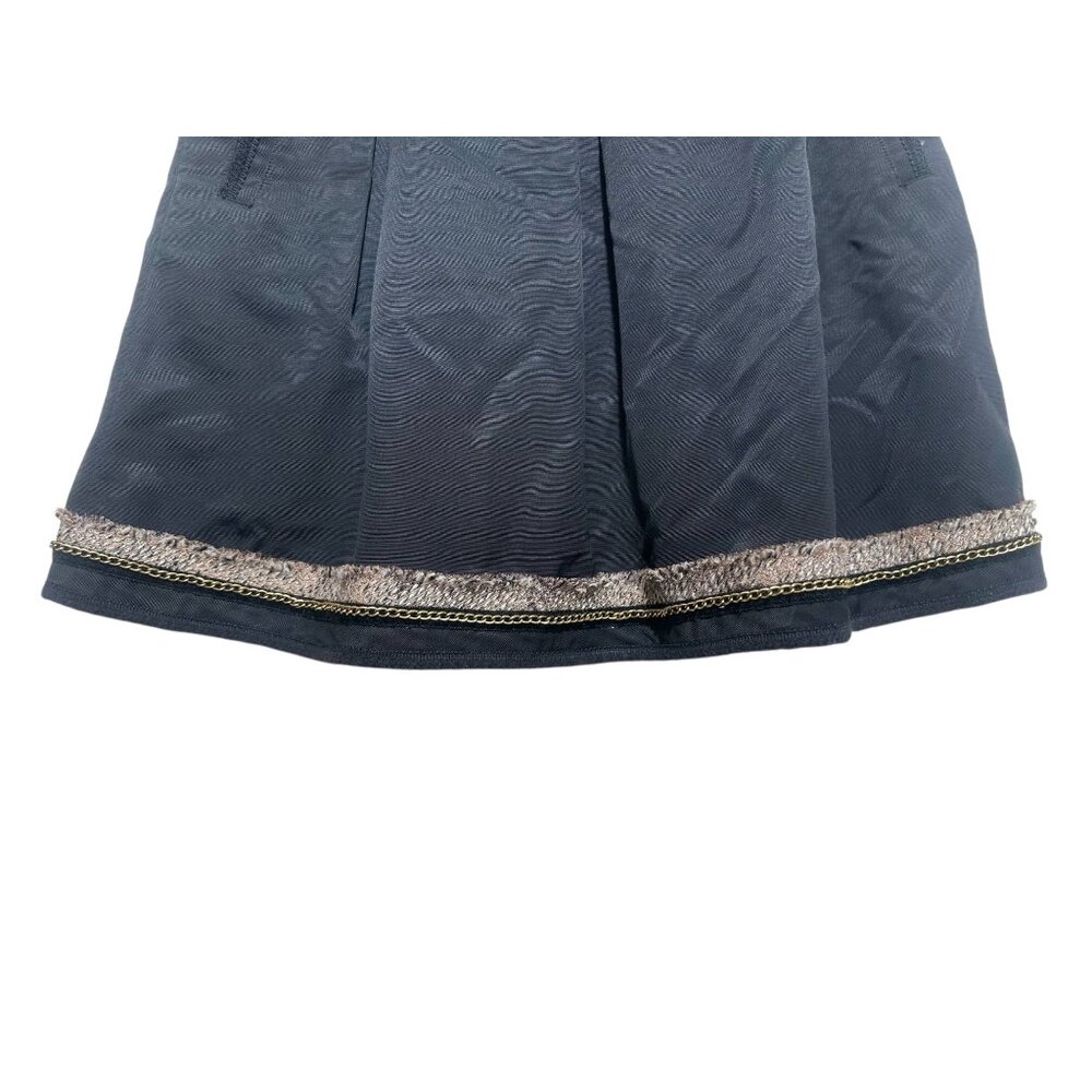 BCBGMAXAZRIA Blazer Skirt Set Women Small Black Chain Tweed Office Academia FLAW - Picture 15 of 16